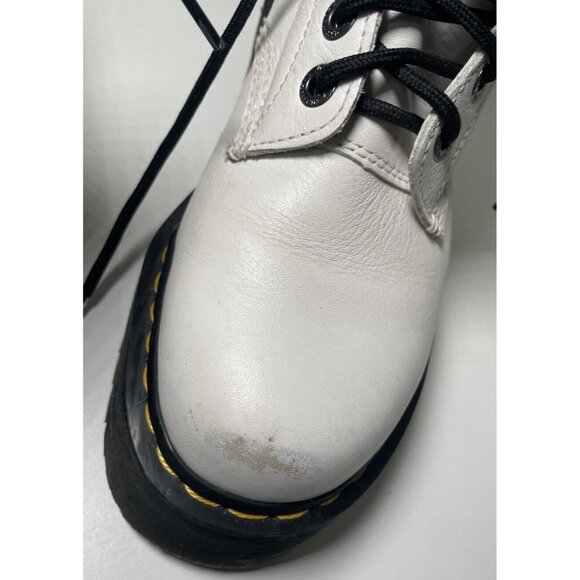 Dr Martens 1460 Pascal Max Platform Leather Boots Women’s US 8 White Combat Lace - Picture 9 of 9
